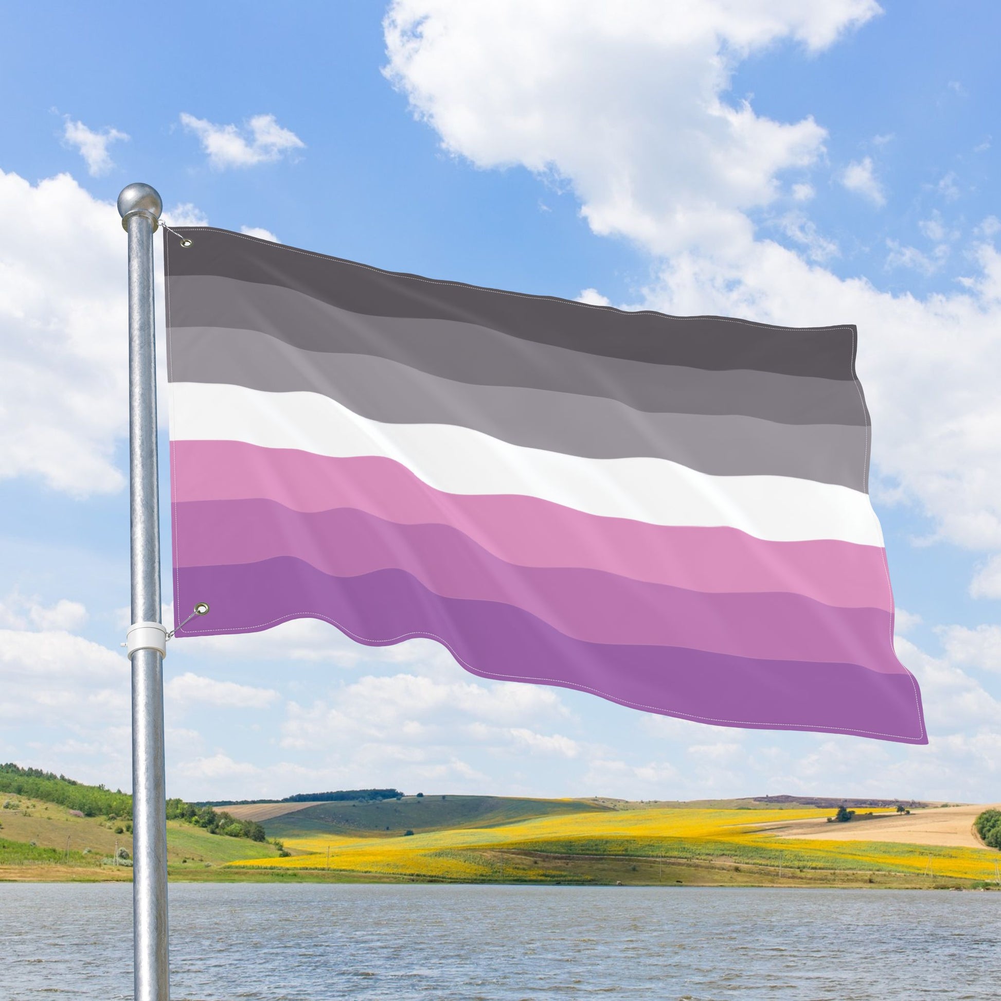 Petalsexual Grey Double-Sided Pride Flag with Grommets