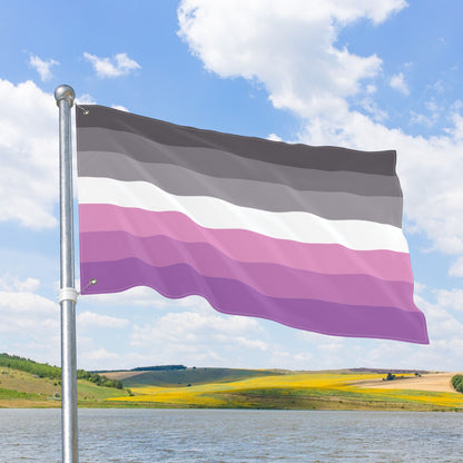 Petalsexual Grey Double-Sided Pride Flag with Grommets