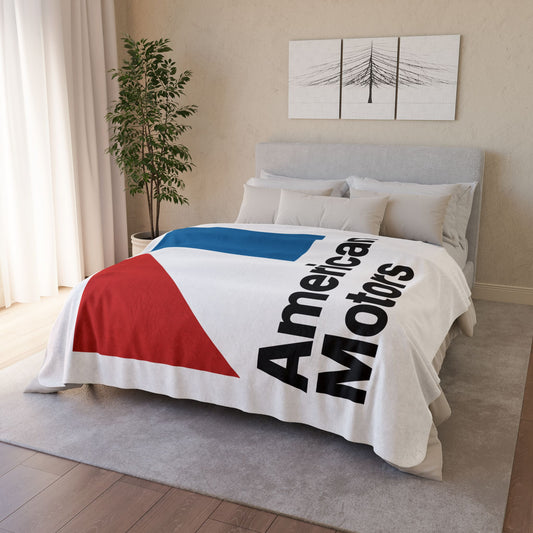 60" × 80" Beige AMC Logo White Fleece Sherpa Blanket
