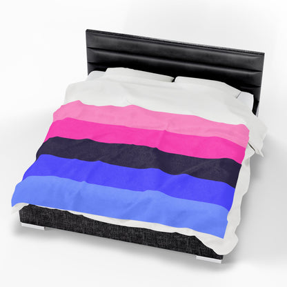 Velveteen Plush Omnisexual Pride Flag Blanket