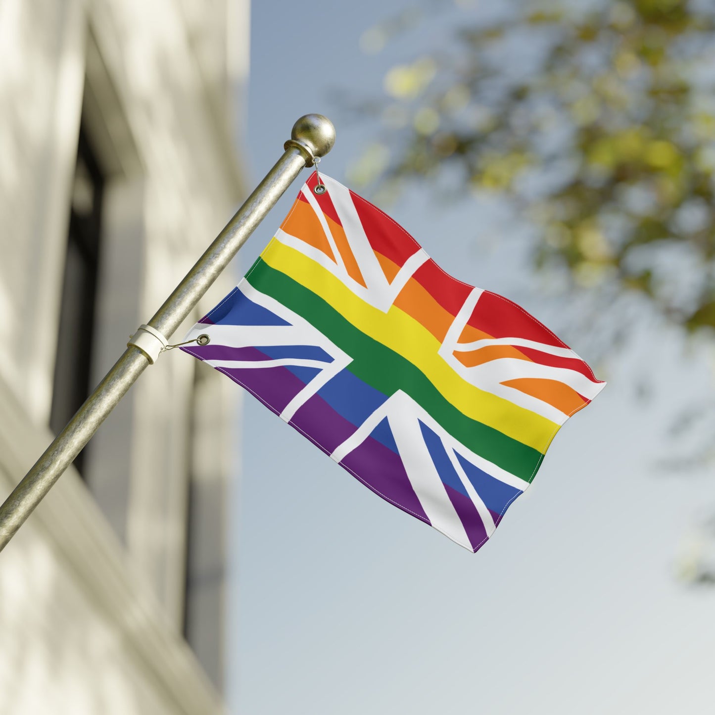 12'' × 18'' UK Rainbow Pride Flag with Grommets