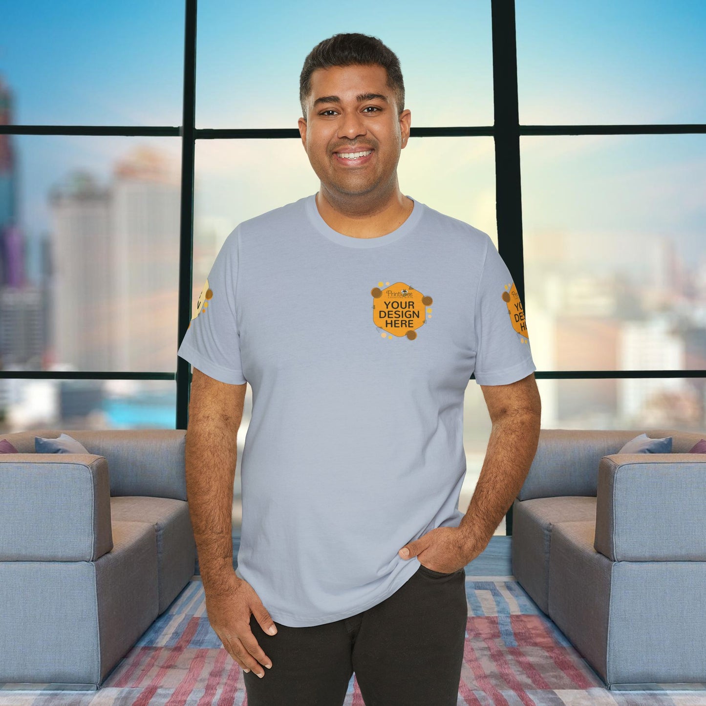 Light Blue Custom Blue & Teal Tees for BELLA+CANVAS® 3001