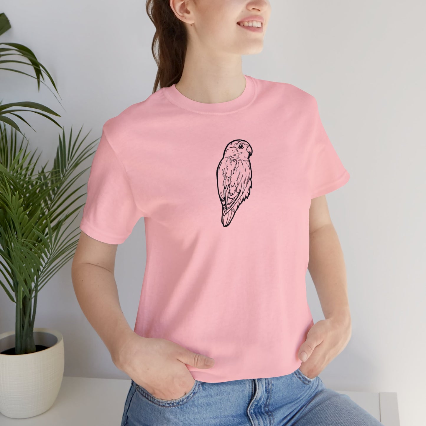 Cuddly Lovebird, Line Art Tee