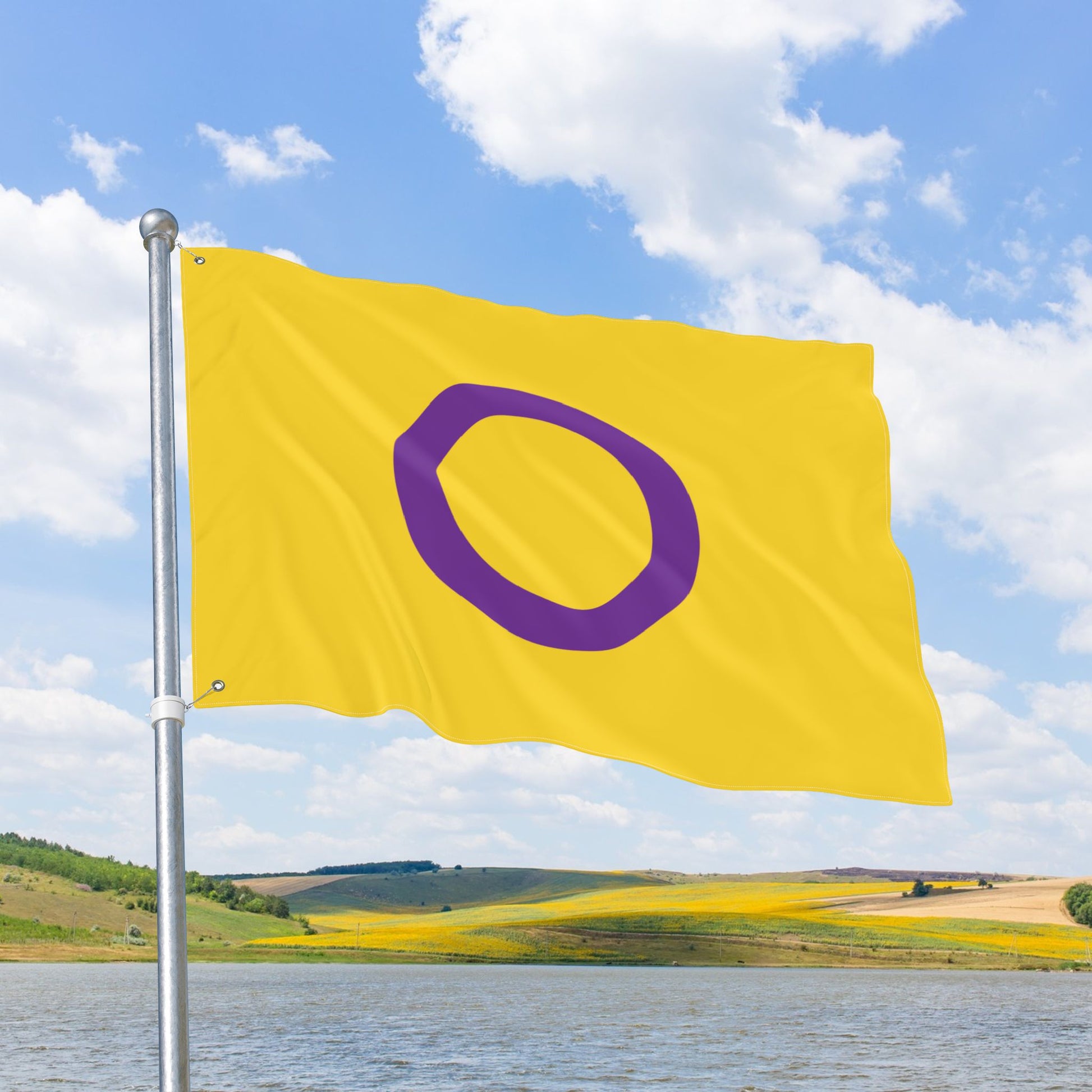 Intersex Pride Flag with Grommets