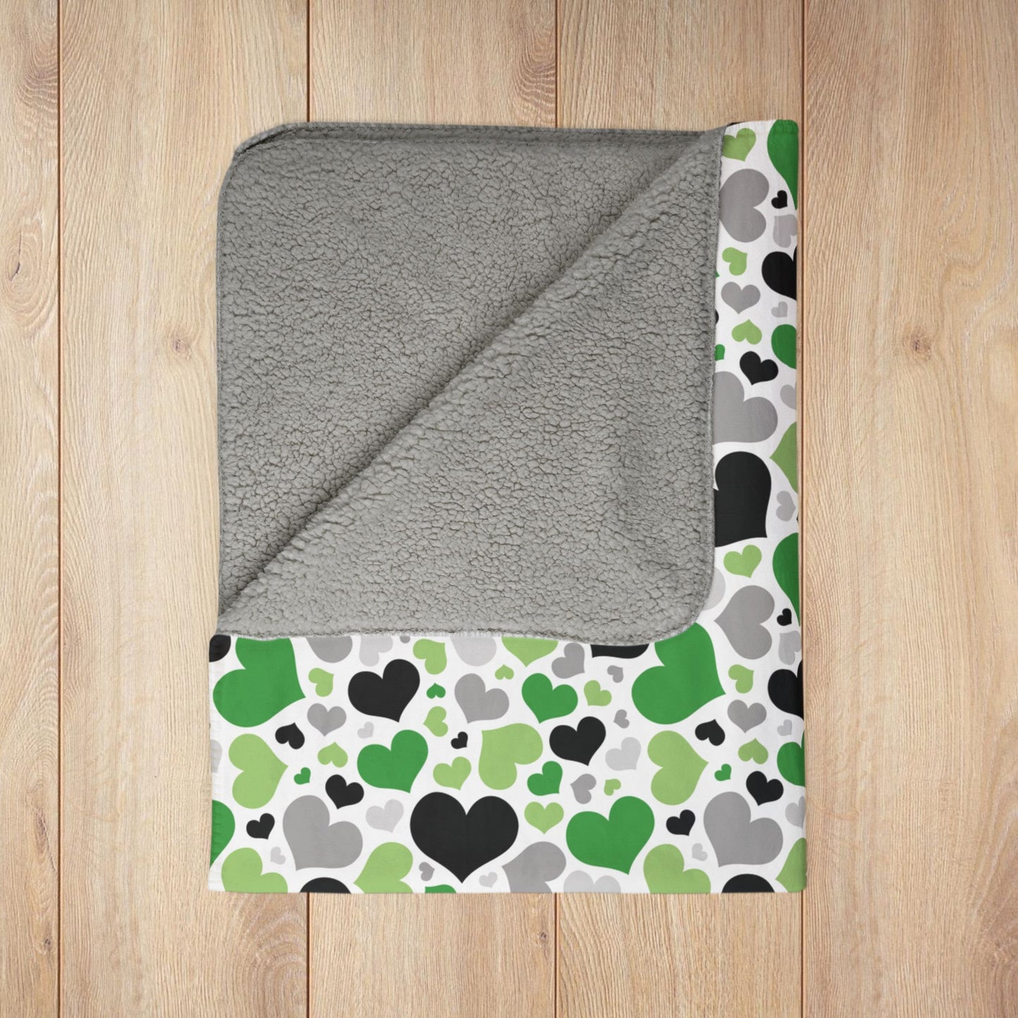 Aromantic Pride Valentine’s Day Hearts White Fleece Sherpa Blanket