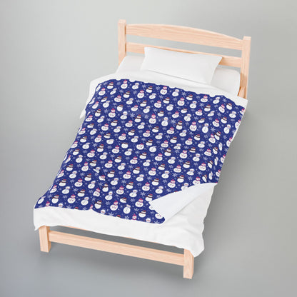Genderfluid Pride Snowmen Velveteen Plush Blanket