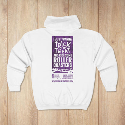 I Just Wanna Trick-or-Treat & Roller Coasters Zip Hoodie • Irvine Ondrey Engineering