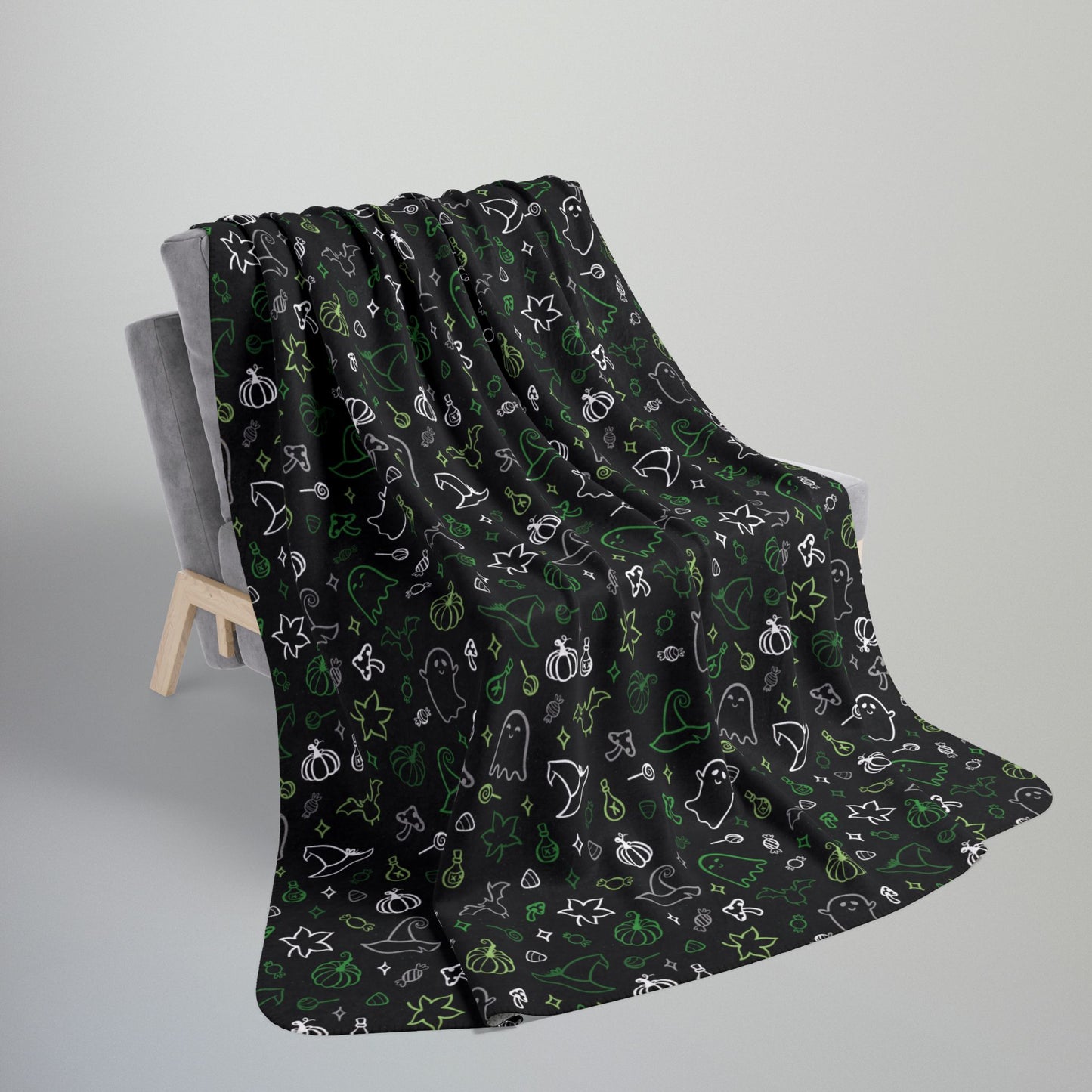 Aromantic Pride Halloween Fleece Sherpa Blanket