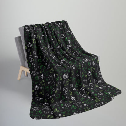 Aromantic Pride Halloween Fleece Sherpa Blanket