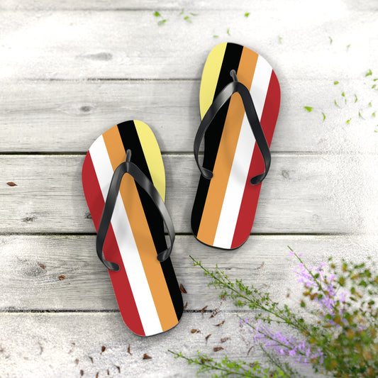 L Black sole Mutogender Pride Flip Flops