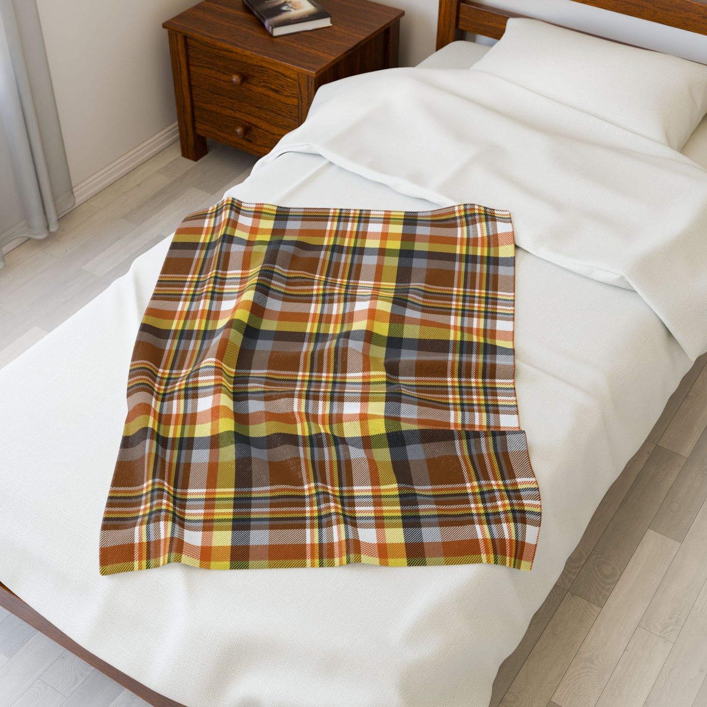 Bear Pride Plaid Velveteen Plush Blanket