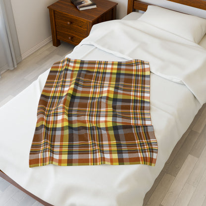Bear Pride Plaid Velveteen Plush Blanket