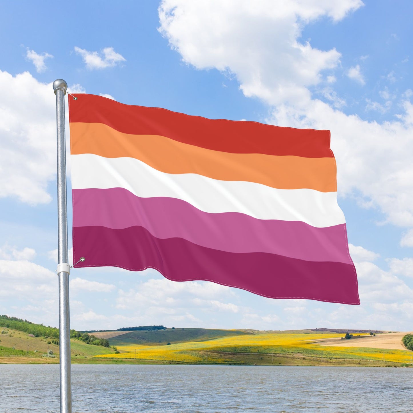 Lesbian Pride Flag with Grommets