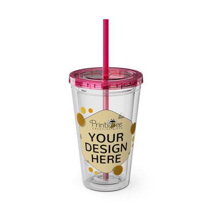 Custom 16oz Tumbler with Straw