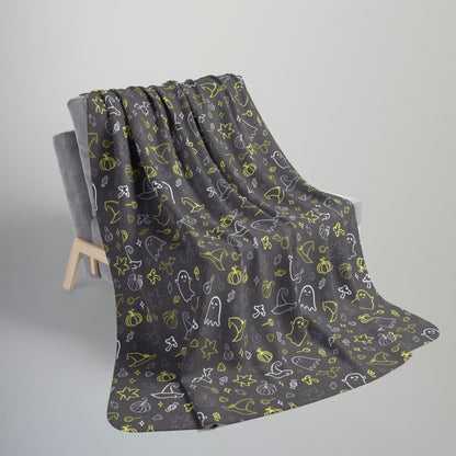 Demigender Pride Halloween Fleece Sherpa Blanket