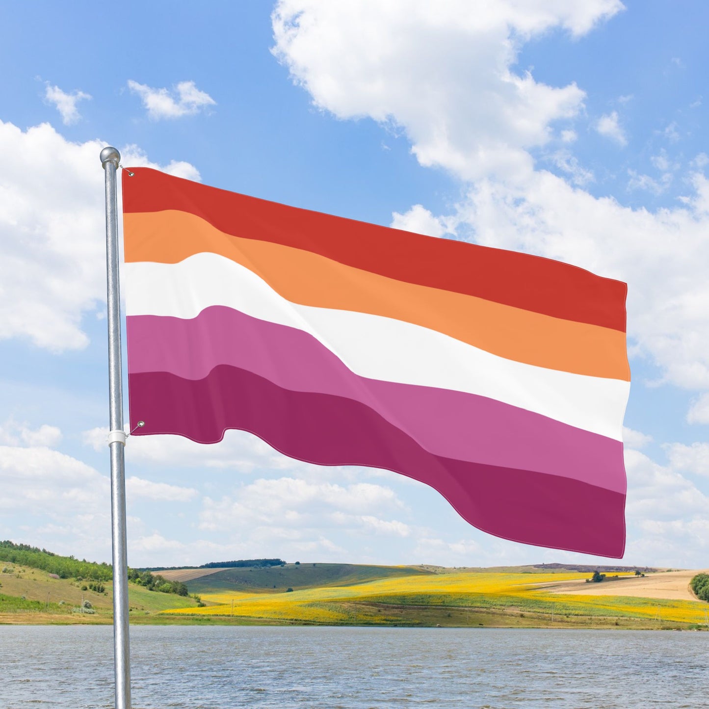 Lesbian Pride Flag with Grommets