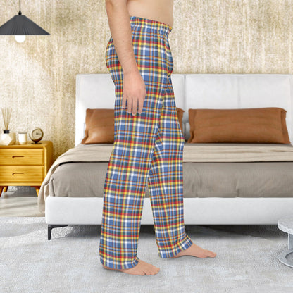 Men’s Blue, White, Yellow & Red Gurnee IL Pajama Pants