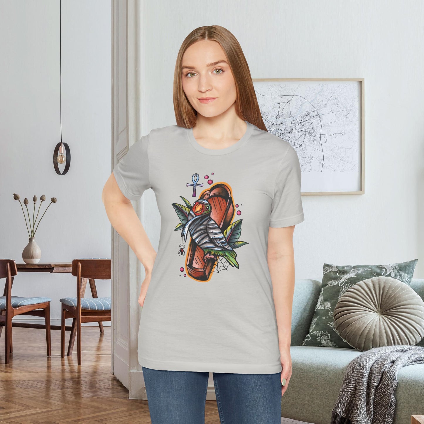 Mummy Lovebird Hand-Drawn & Hand-Colored Tee