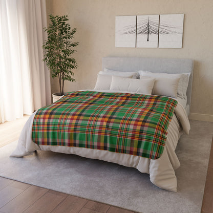 Kwanzaa Plaid Fleece Sherpa Blanket