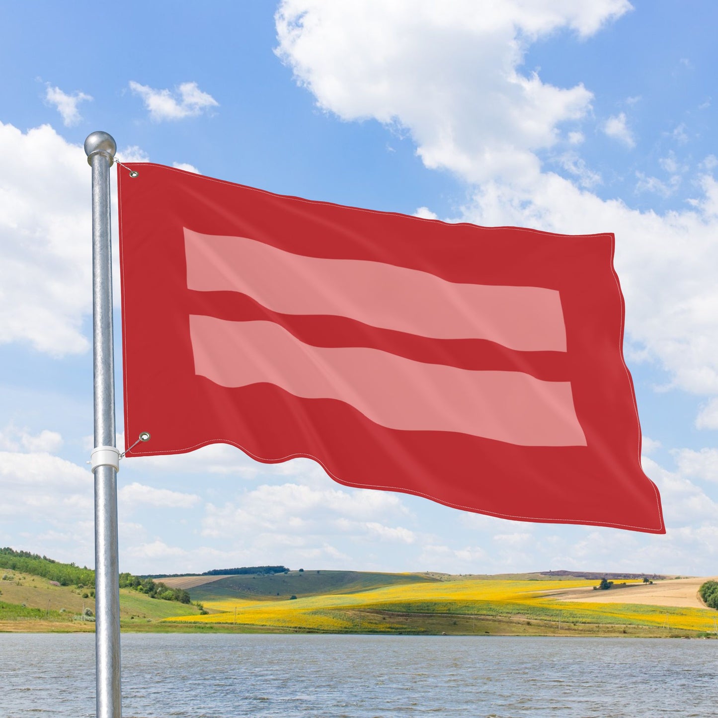 Human Rights & Equality Red Flag with Grommets