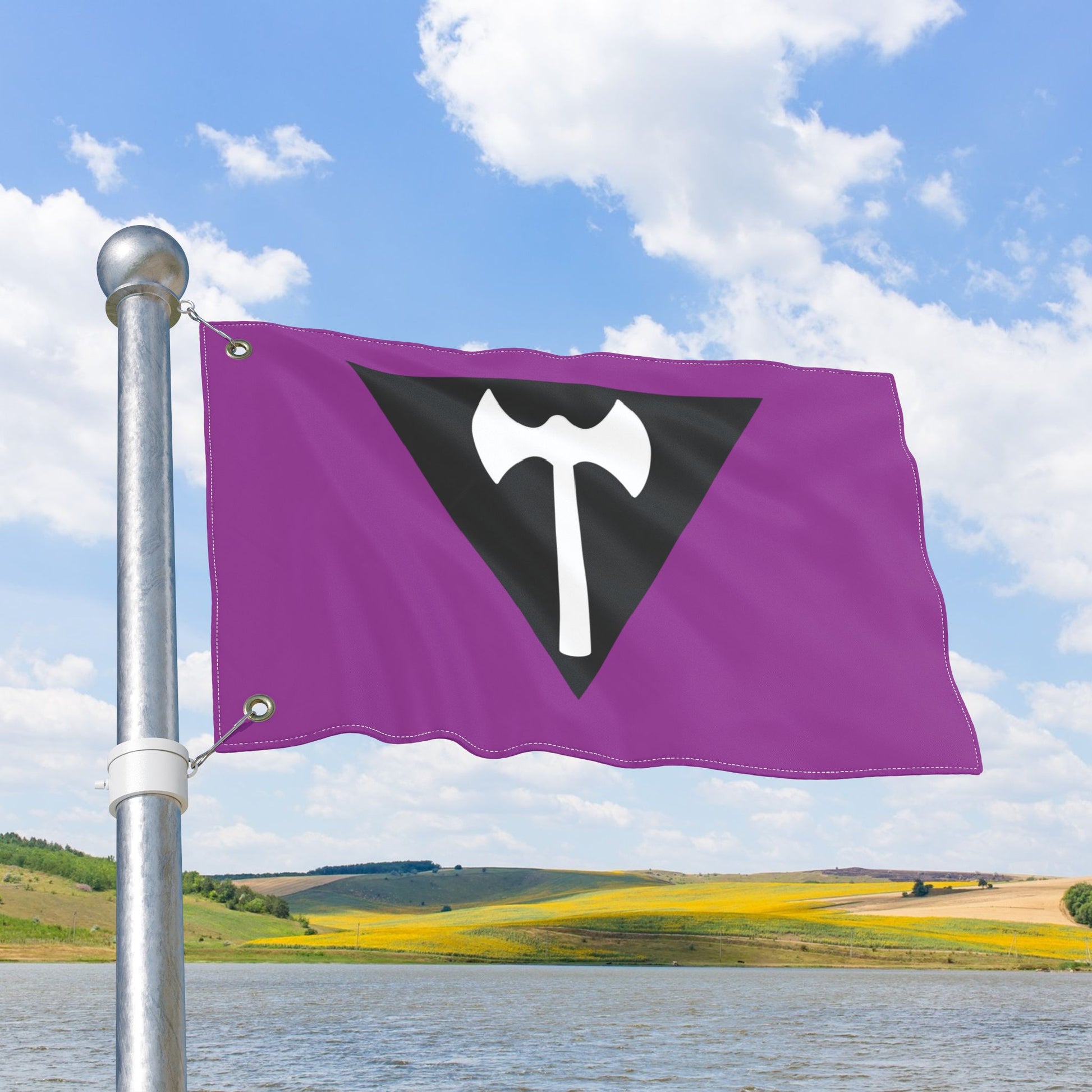 Labrys Lesbian Pride Double-Sided Flag with Grommets
