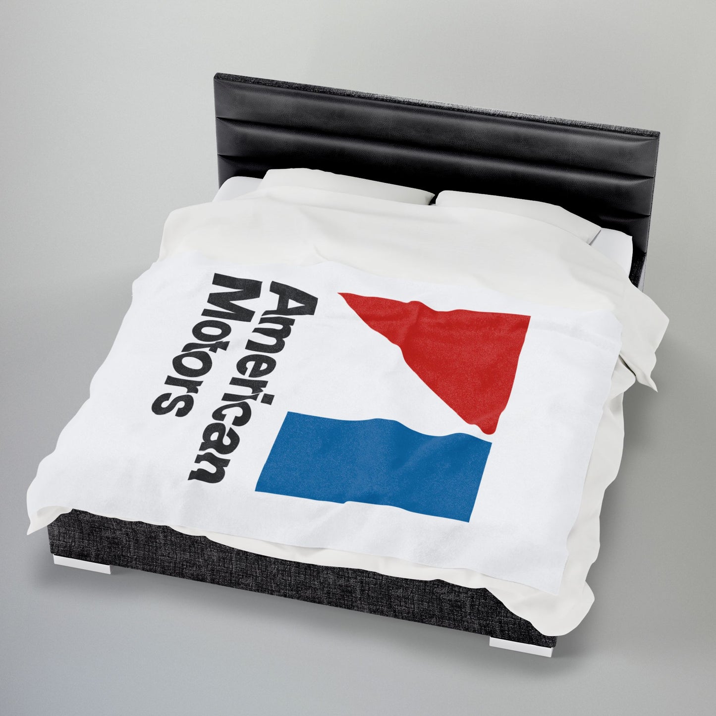 AMC Logo White Velveteen Plush Blanket