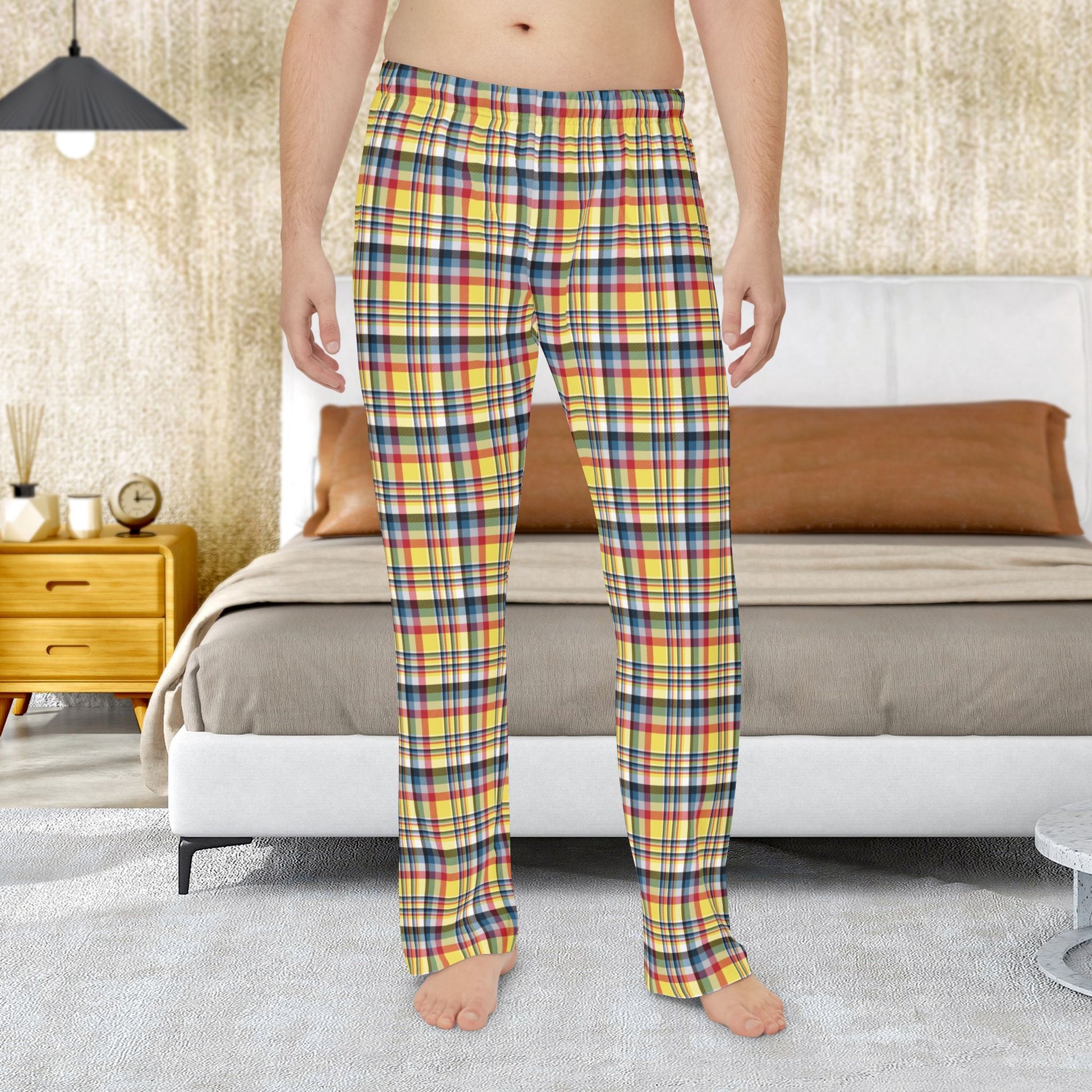 Men’s Yellow, Red & Teal Gurnee IL Pajama Pants