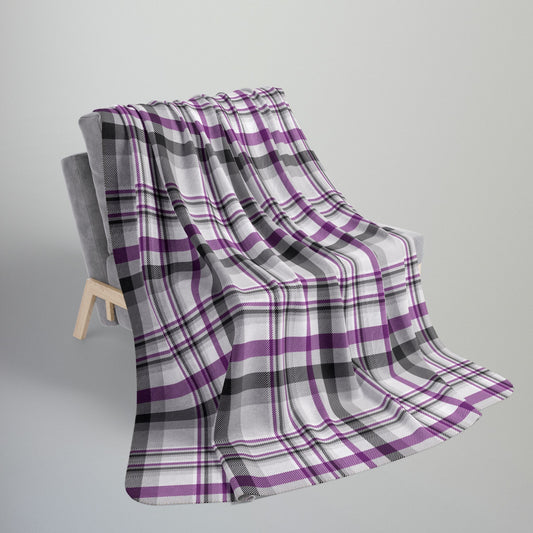 Asexual Pride Plaid Fleece Sherpa Blanket