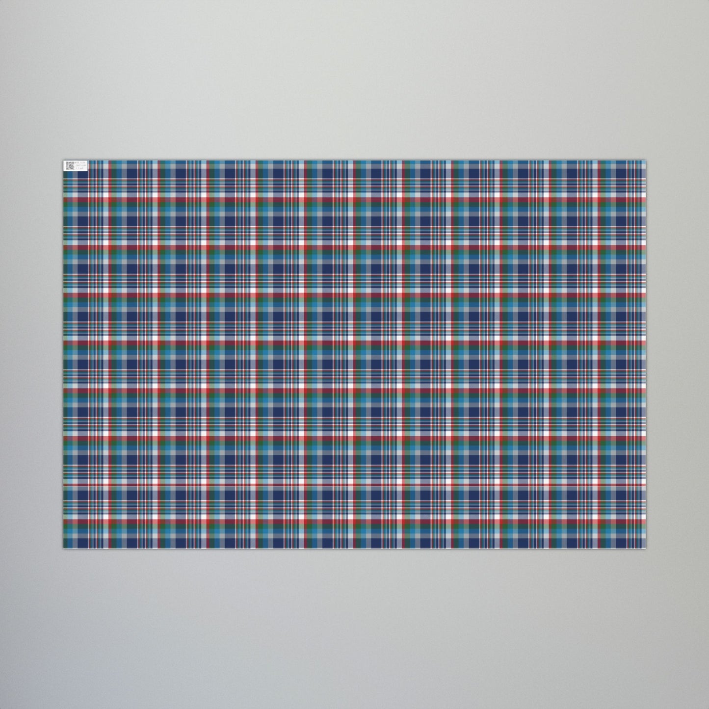 Christmas Blue & White Indianapolis IN Plaid Gift Wrapping Paper Roll