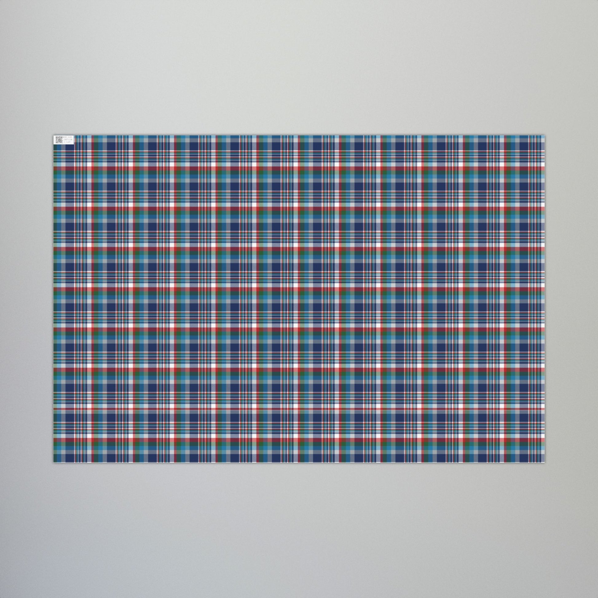 Christmas Blue & White Indianapolis IN Plaid Gift Wrapping Paper Roll