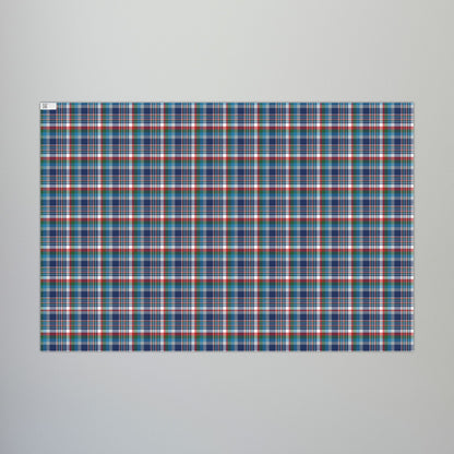 Christmas Blue & White Indianapolis IN Plaid Gift Wrapping Paper Roll