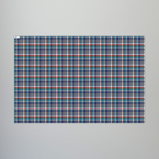 Christmas Blue & White Indianapolis IN Plaid Gift Wrapping Paper Roll