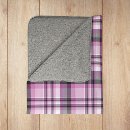 Straight Queer Pride Plaid Fleece Sherpa Blanket