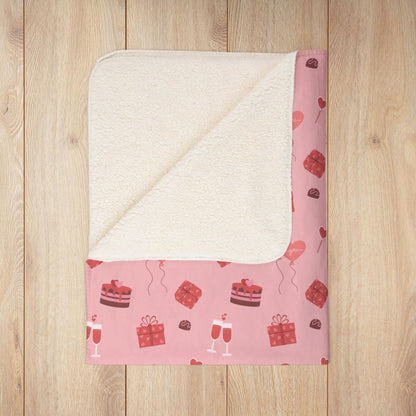 Vintage Valentine’s Day Celebration Fleece Sherpa Blanket