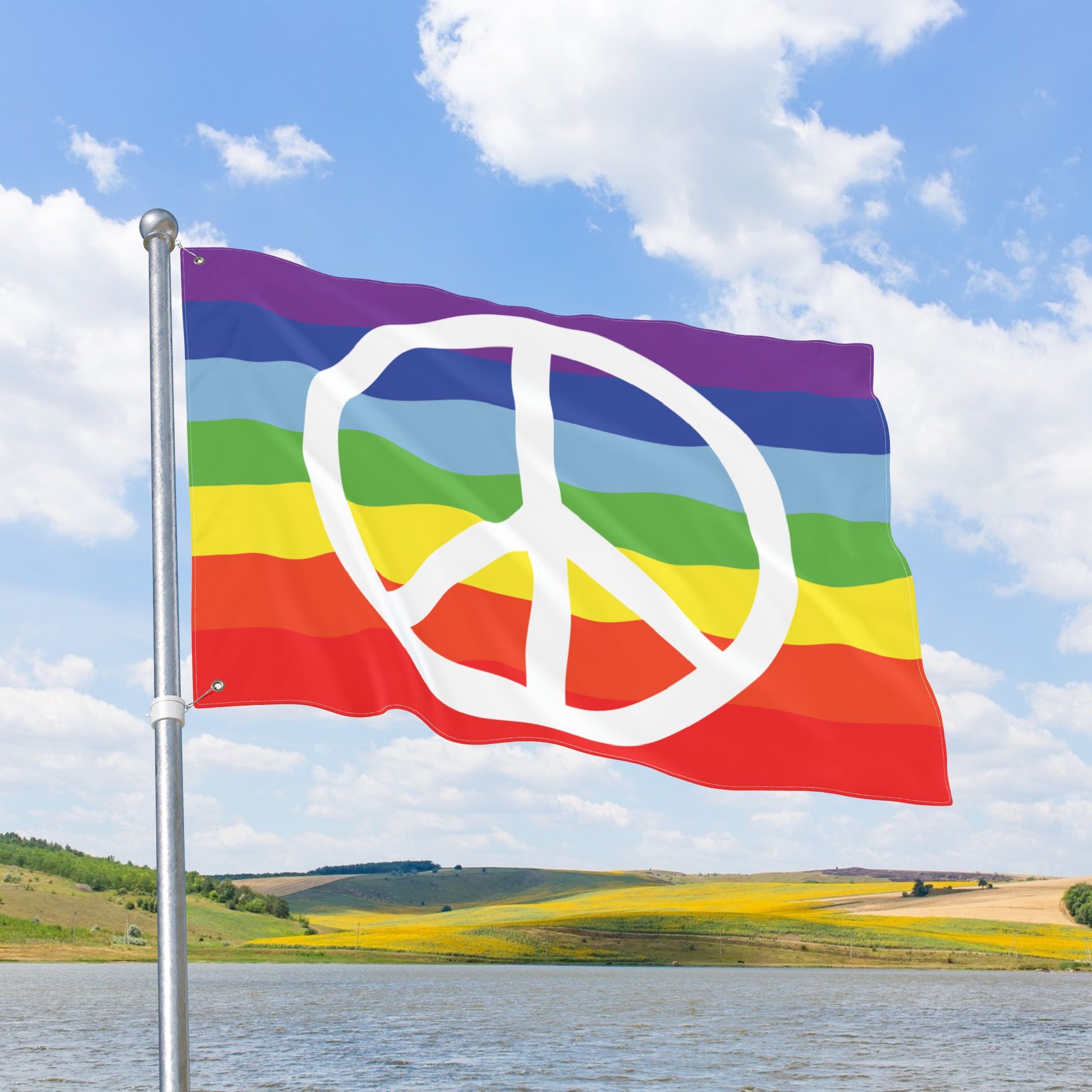Peace Pride Flag with Grommets