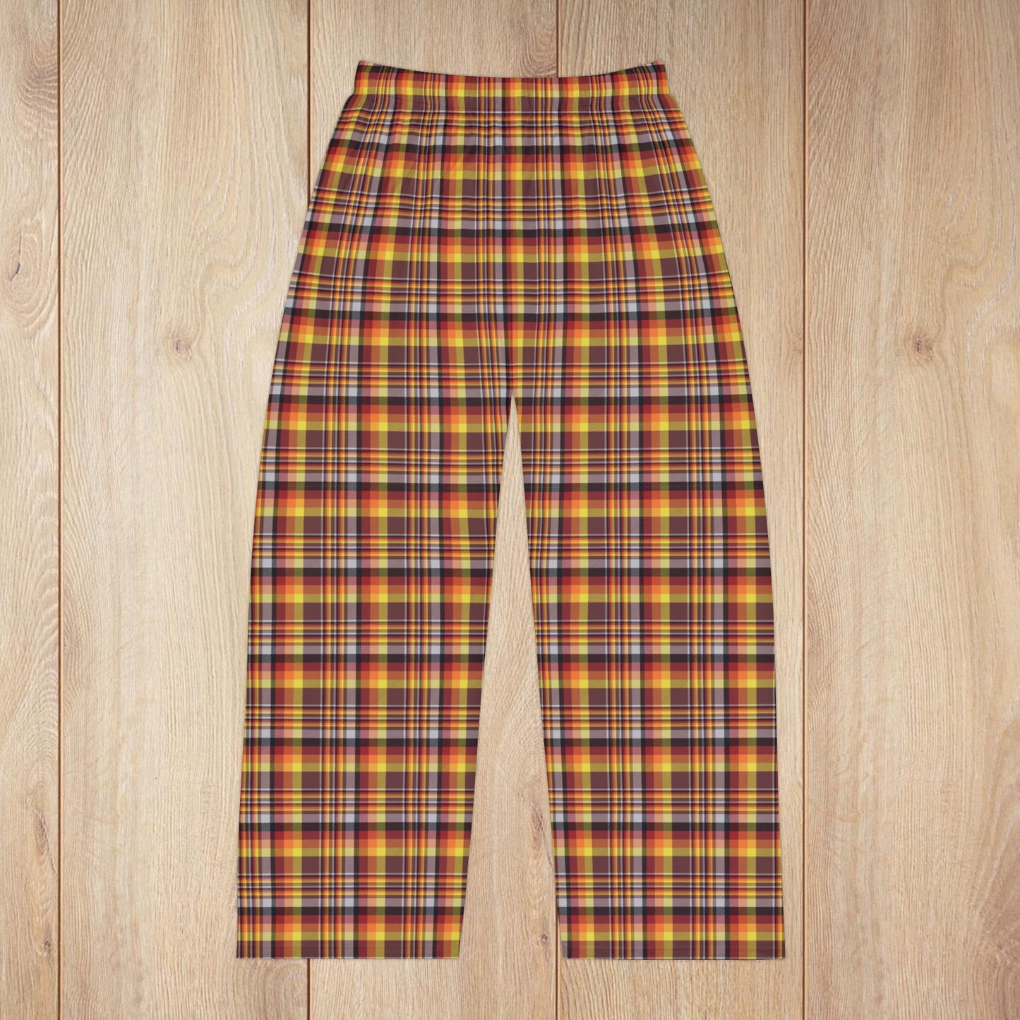 Men’s Brown, Orange & Red Mason OH Plaid Pajama Pants