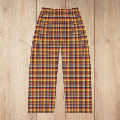 Men’s Brown, Orange & Red Mason OH Plaid Pajama Pants