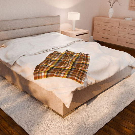 Bear Pride Plaid Velveteen Plush Blanket
