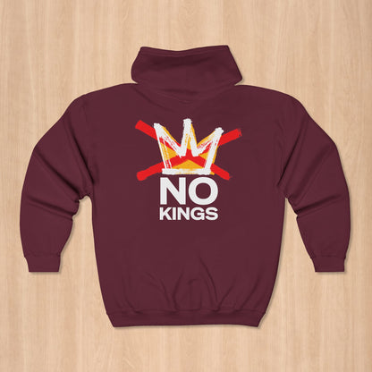Maroon No Kings Protest Zip Hoodie
