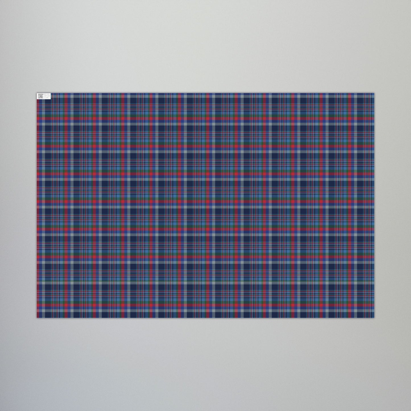 Christmas Navy & Silver Dallas TX Plaid Gift Wrapping Paper Roll