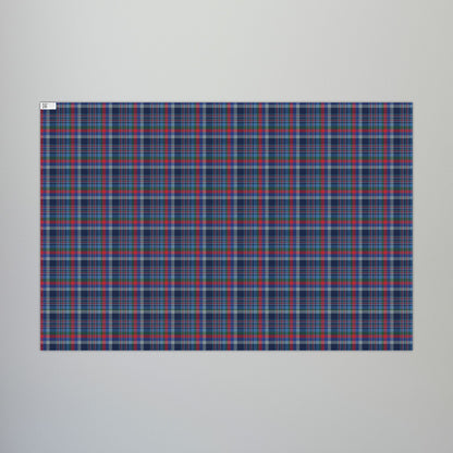 Christmas Navy & Silver Dallas TX Plaid Gift Wrapping Paper Roll