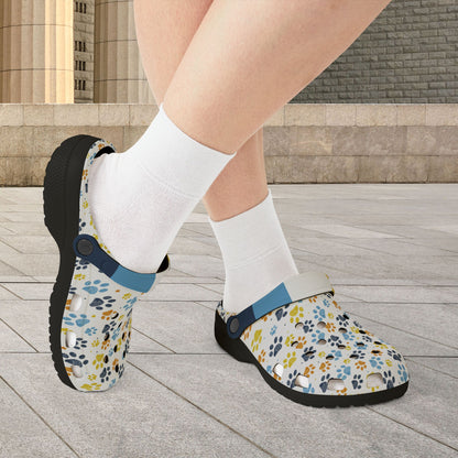 Aromantic Asexual Pride Paw Print Clogs