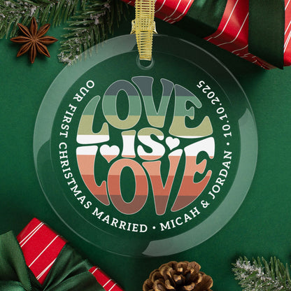 Round One Size Custom Glass Love is Love Nebulasexual Pride 3.5" Circle Ornaments