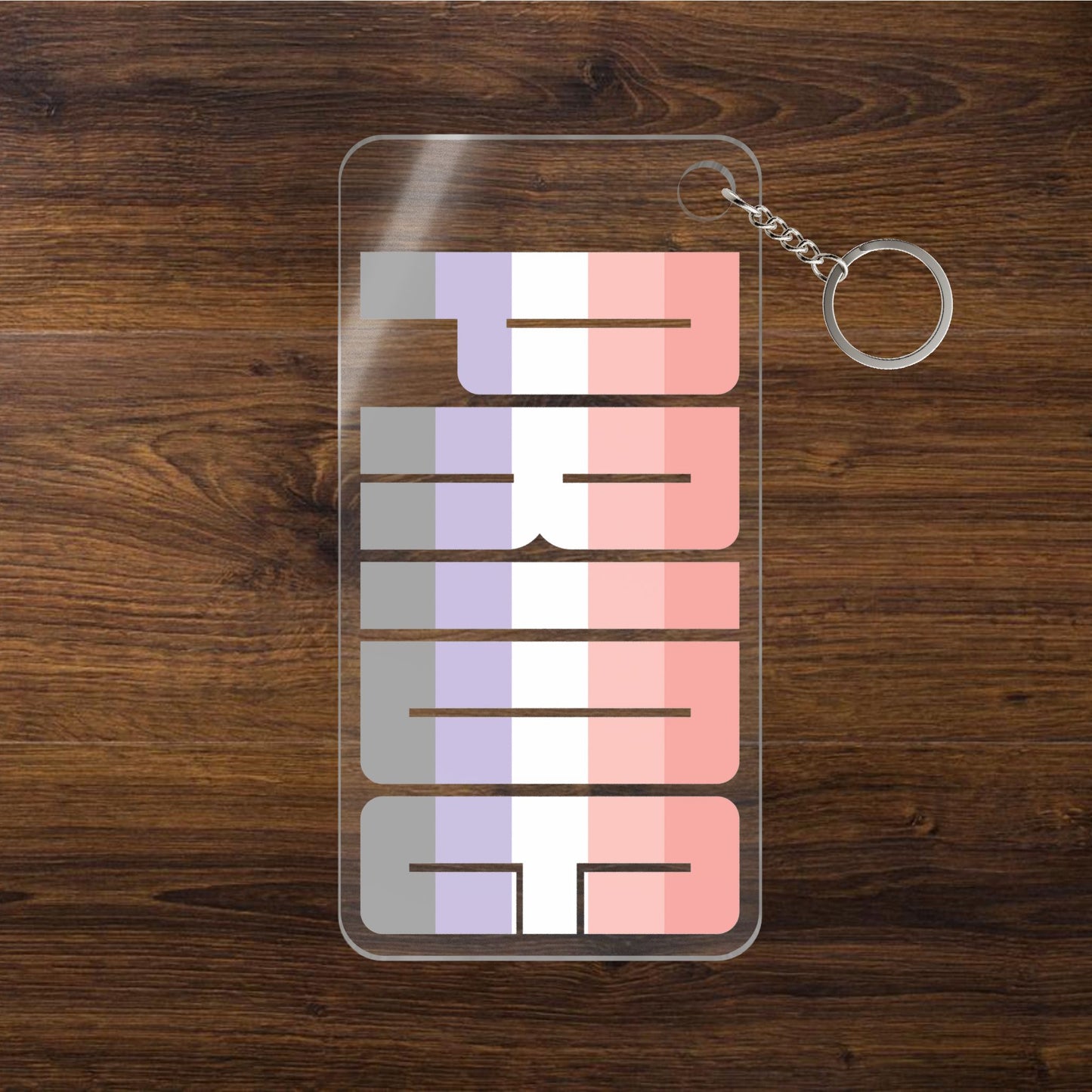 1.77'' x 3.54'' Transparent Cupioromantic Pride Keychains