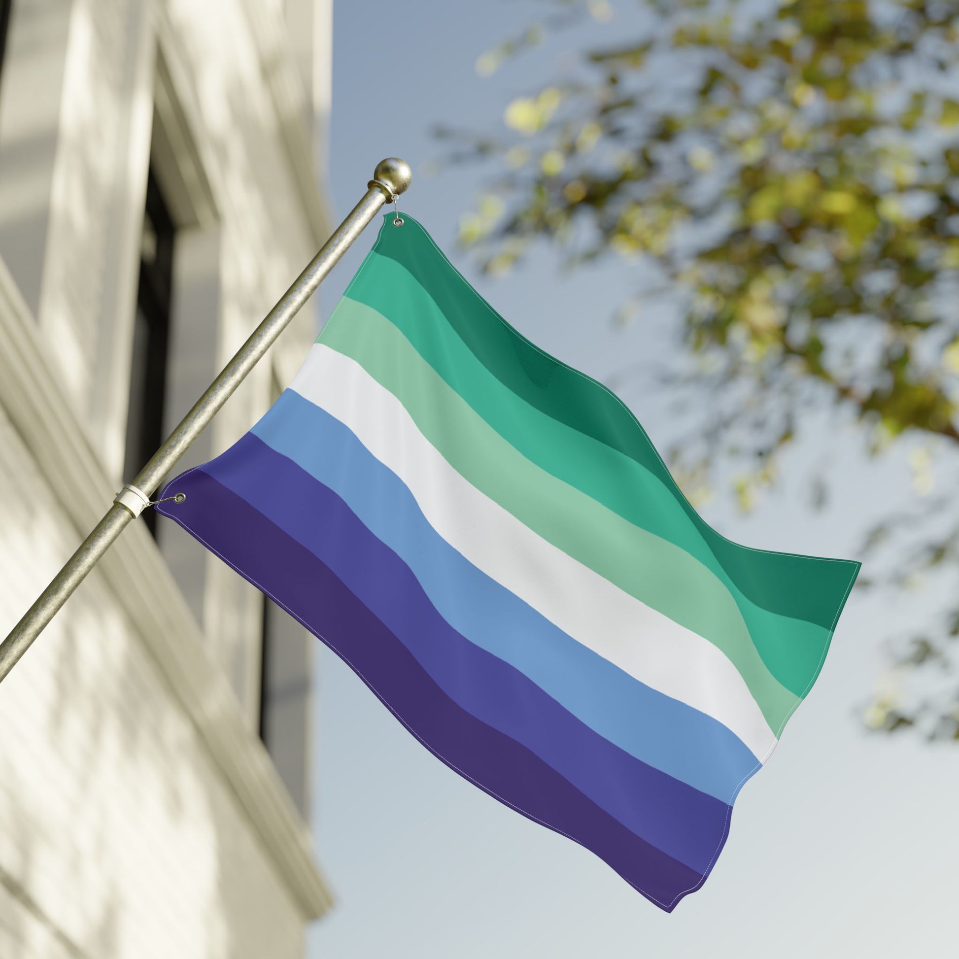 24'' × 36'' Gay Men Trans-Inclusive 7-Stripe Pride Flag with Grommets