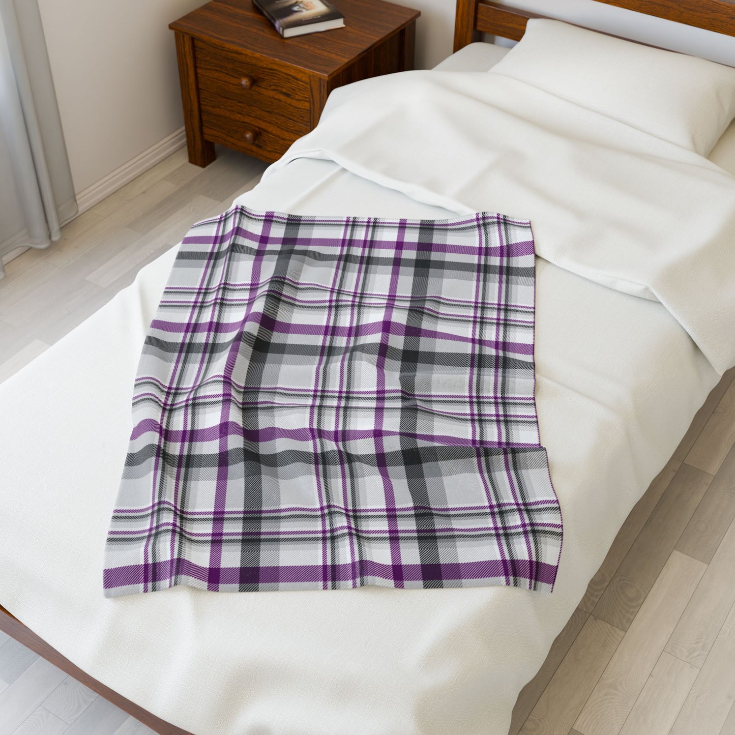 Asexual Pride Plaid Velveteen Plush Blanket