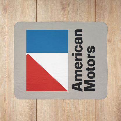 AMC Logo Greige Fleece Sherpa Blanket