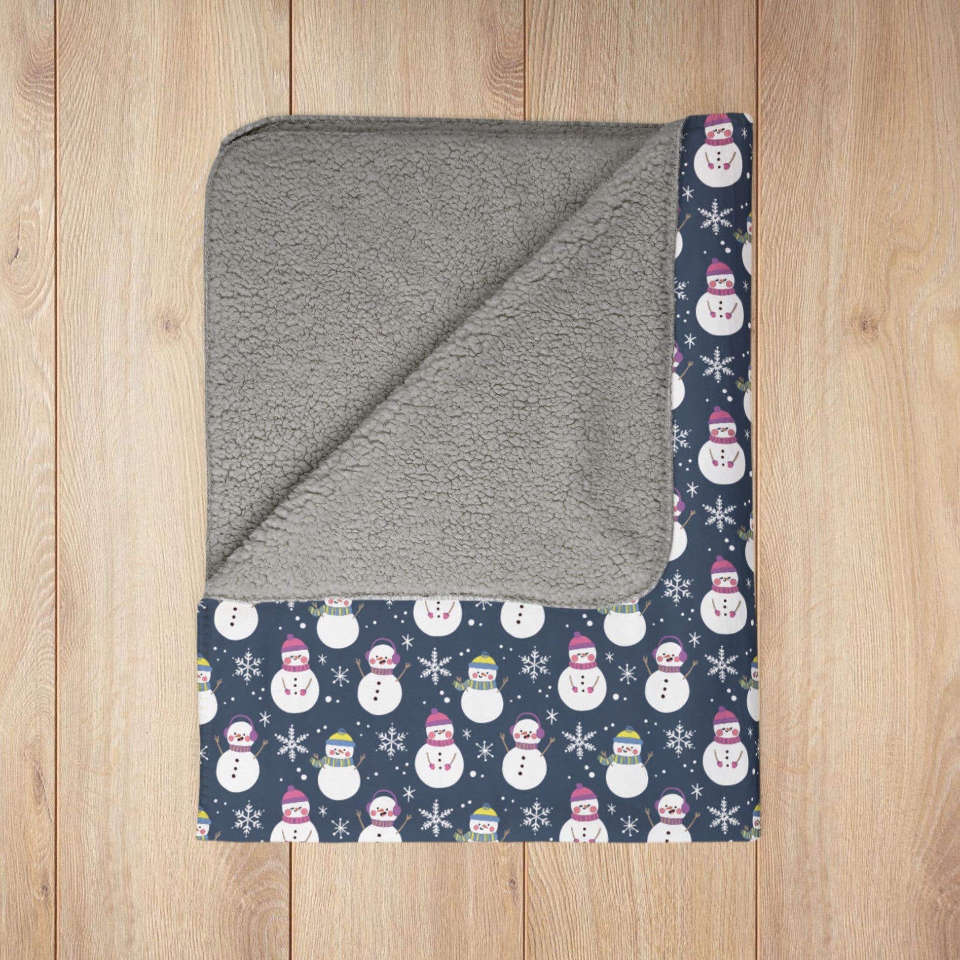 Bigender Pride Snowmen Fleece Sherpa Blanket