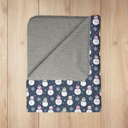 Bigender Pride Snowmen Fleece Sherpa Blanket