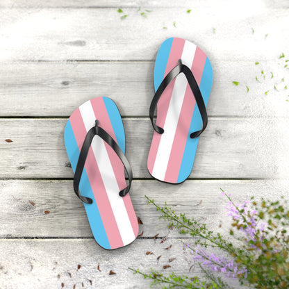 M Black sole Transgender Pride Flip Flops
